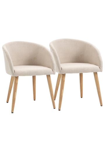 HOMCOM Essstühle-56L x 55B x 74H cm-Beige