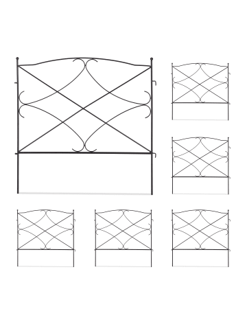 relaxdays 6-tlg. Beetzaun in Schwarz
