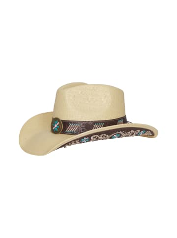 IZIA Women Hat in Beige Turquoise