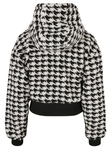 Urban Classics Urban Classics Damen Ladies Short Oversized AOP Sherpa Jacket in blackhoundstooth