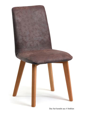 58 aufm Kessel ESSZIMMERSTUHL (4er-Set) Darci 47x92x60 Eiche geölt/Braun