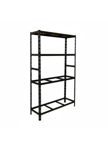relaxdays Reifenregal in Schwarz - (B)120 x (H)180 x (T)40 cm
