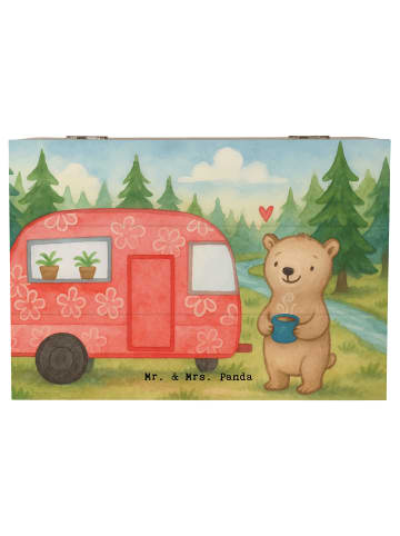 Mr. & Mrs. Panda Holzkiste Bär Camper Design ohne Spruch in Weiß