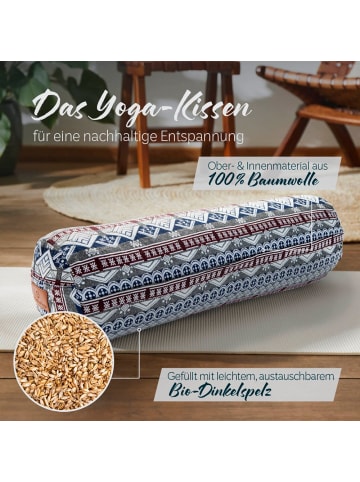DoYourFitness Yoga-Bolster Tarik gefüllt Dinkelspelz rund Style 19 Bunt