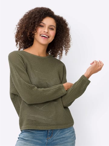 Heine Ajourpullover in khaki