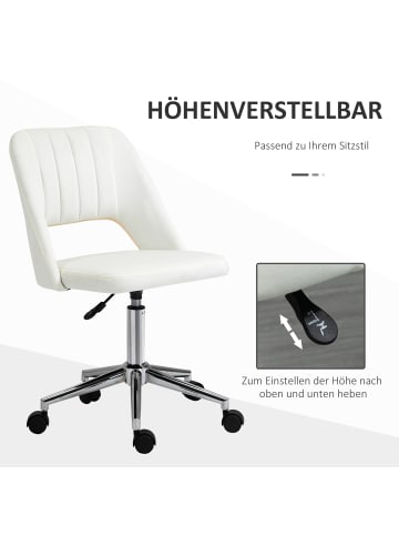 Vinsetto Bürostuhl-49B x 60T x 79-91H cm-Cremeweiß