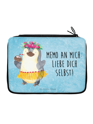 Mr. & Mrs. Panda Federmäppchen Pinguin Kokosnuss mit Spruch in Eisblau