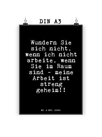 Mr. & Mrs. Panda Poster Wundern Sie sich nicht,... mit Spruch in Schwarz