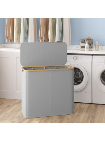 SONGMICS Wäschesammler Roxanne in Grau - (B)38.5 x (H)70.5 x (T)78 cm
