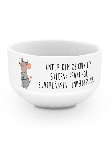 Mr. & Mrs. Panda Dessertschale Stier Astrologie mit Spruch in Weiß