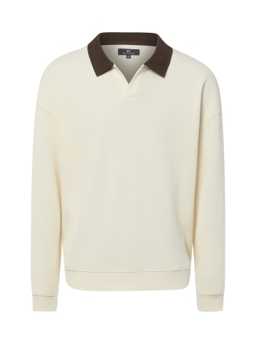 Nils Sundström Sweat-Poloshirt in ecru
