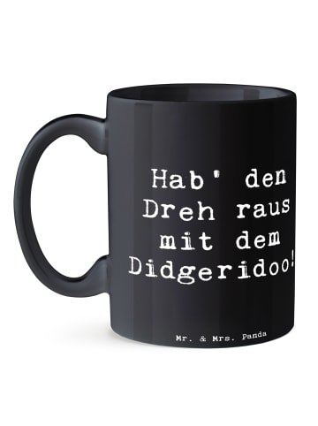Mr. & Mrs. Panda Becher Spruch Didgeridoo Dreh mit Spruch in Schwarz