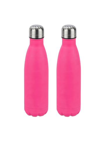 relaxdays 2x Trinkflasche in Pink - 500 ml