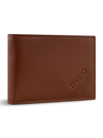 mano Don Antonio Geldbörse RFID Schutz Leder 10 cm in cognac