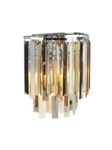 Licht-Erlebnisse Wandlampe (B)29 x (H)28 cm in Chrom Rauchgrau Bernstein Klar/Transparent