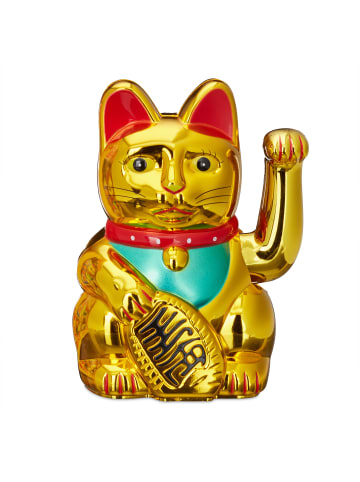 relaxdays Winkekatze in Gold - (H)16 cm