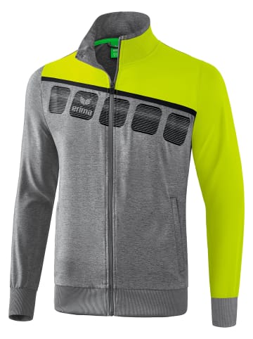 erima 5-C Praesentationsjacke in grau melange/lime pop/schwarz