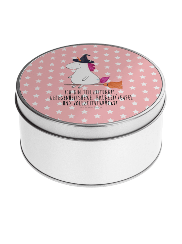 Mr. & Mrs. Panda Keksdose Einhorn Hexe mit Spruch in Rot Pastell
