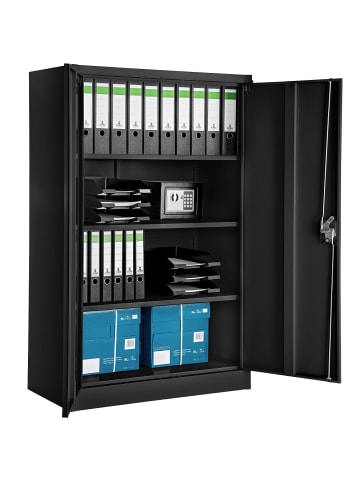 tectake Abschließbarer Schrank mit höhenverstellbaren Böden