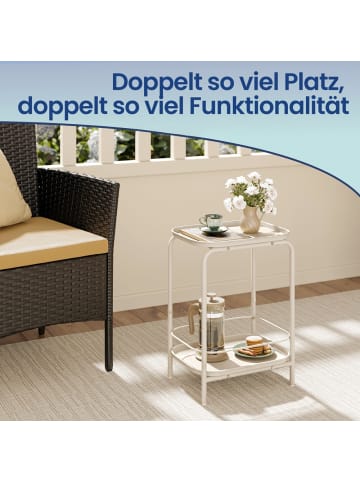 VASAGLE Beistelltisch Island in Cremeweiß - (B)40 x (H)56 x (T)30 cm