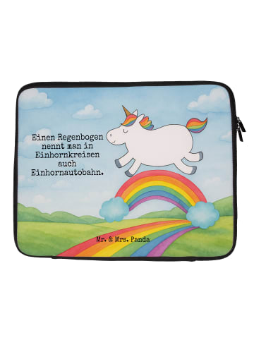 Mr. & Mrs. Panda Notebook Tasche Einhorn Regenbogen Design mit S... in Weiß