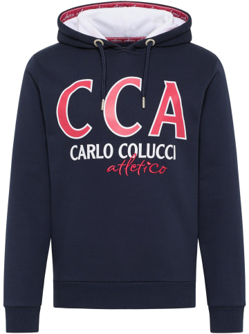 Carlo Colucci Hoodie ohne Reißverschluss D'Amante in Navy