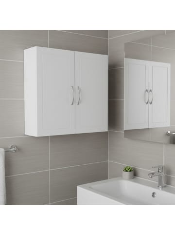 relaxdays Hängeschrank in Weiß/ Silber - (B)60 x (H)60 x (T)18 cm