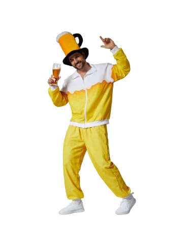 tectake Herrenkostüm  Bier Jogginganzug  Humorvolles Design: Jacke und Hose mit witzigem