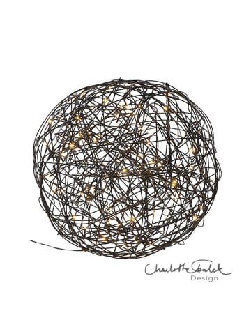 STAR Trading LED Leuchtkugel ,Trassel, schwarz, 100 warmweiße LEDs, outdoor, Ø 37c