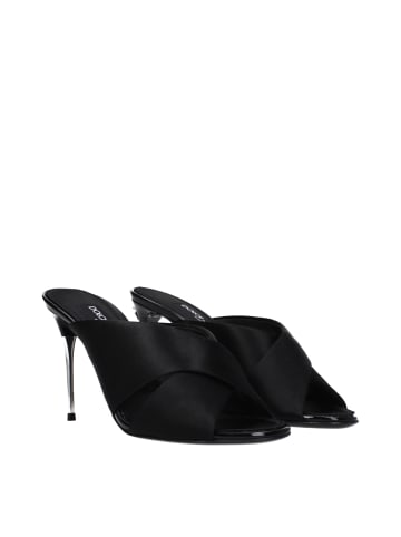 Dolce & Gabbana Schwarz Satin Stiletto Absatz Sandalen