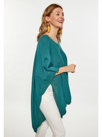 VIRITA Women Poncho in Flaschengrün