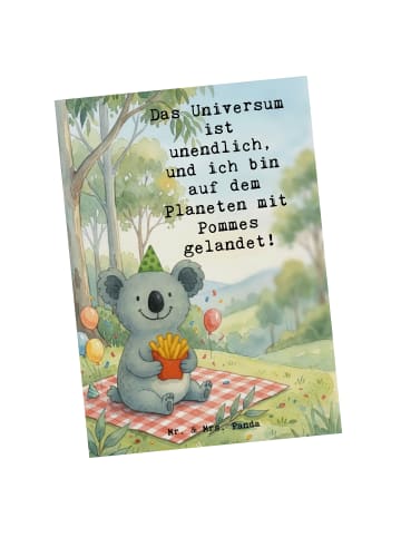 Mr. & Mrs. Panda Postkarte Koala Pommes Design mit Spruch in Weiß
