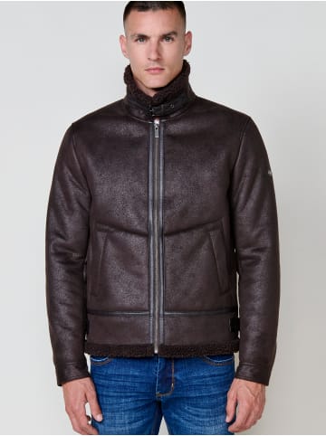 KOROSHI Kunstlederjacke in braun