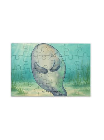 Mr. & Mrs. Panda Puzzle Seekuh Happy Design ohne Spruch in Weiß