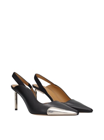 Off-White Schwarz Leder High Absatz Pumps