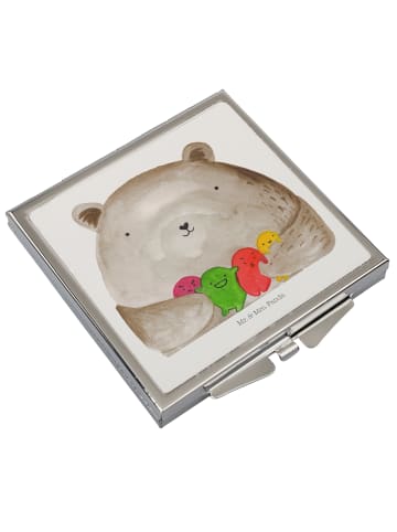 Mr. & Mrs. Panda Handtaschenspiegel quadratisch Bär Gefühl ohne ... in Weiß