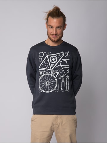 wat? Apparel Sweatshirt Fahrradteile in India Ink Grey