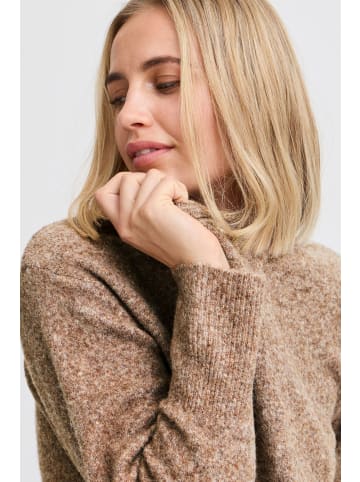 Pulz Strickpullover PZASTRA Regular fit in Tobacco Brown Melange