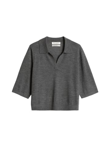 Marc O'Polo Strick-Poloshirt loose in Dark Granite Melange