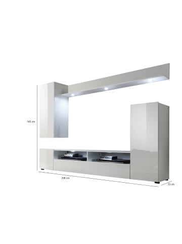 ebuy24 Möbelset Dos Weiß 208 x 33 cm