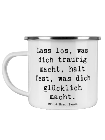 Mr. & Mrs. Panda Emaille Becher Spruch Verluste betrauern und lo... in Weiß