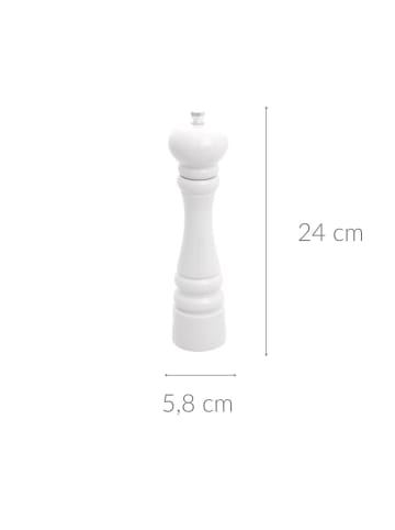 Practic Gewürzmühle in Weiß, (B) 5,8 x (H) 5,8 x (L) 24 cm
