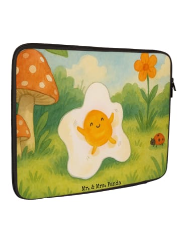 Mr. & Mrs. Panda Laptop Sleeve Spiegelei Ei Design ohne Spruch in Weiß
