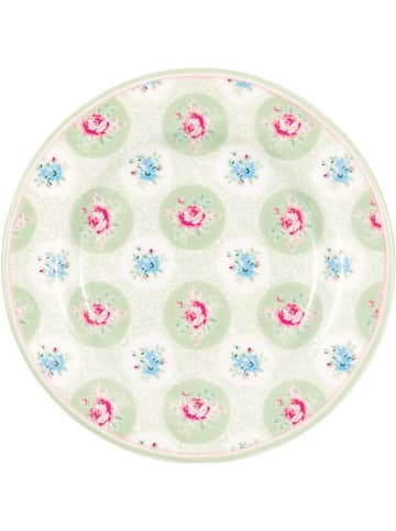 Greengate Teller KLEIN ELLE PALE GREEN Grün mit Blumen 15 cm