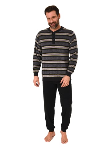 NORMANN Frottee Schlafanzug lang Bündchen - 81424 in gelb