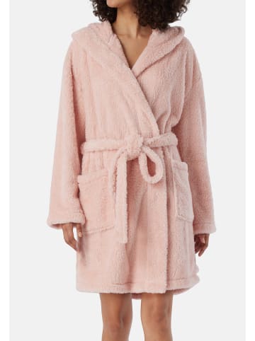 Schiesser Bademantel Teddy Fleece in Rosa