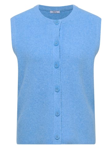 Cecil CECIL Bluse Rib Mix Vest in Fountain Blue Melange