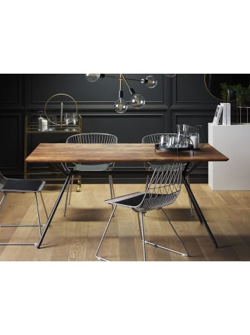 Beliani Esszimmertisch AMSTERDAM in Braun/Schwarz - (W) 90 x (H) 75 x (L) 160 cm