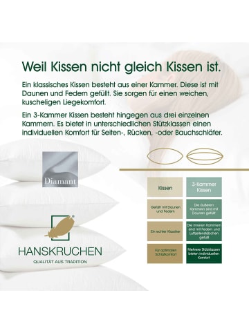 HANSKRUCHEN Diamant Daunenkissen extra soft in Weiß