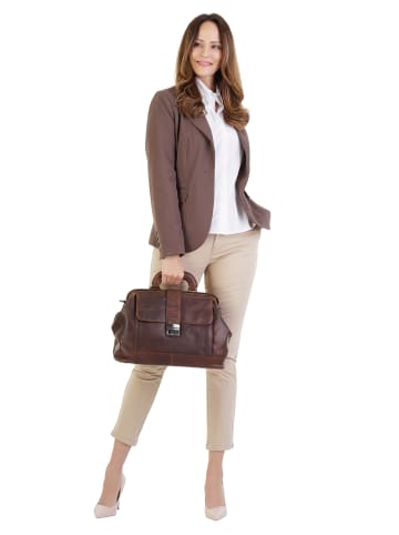 X-ZONE Reisetasche echt Leder in cognac